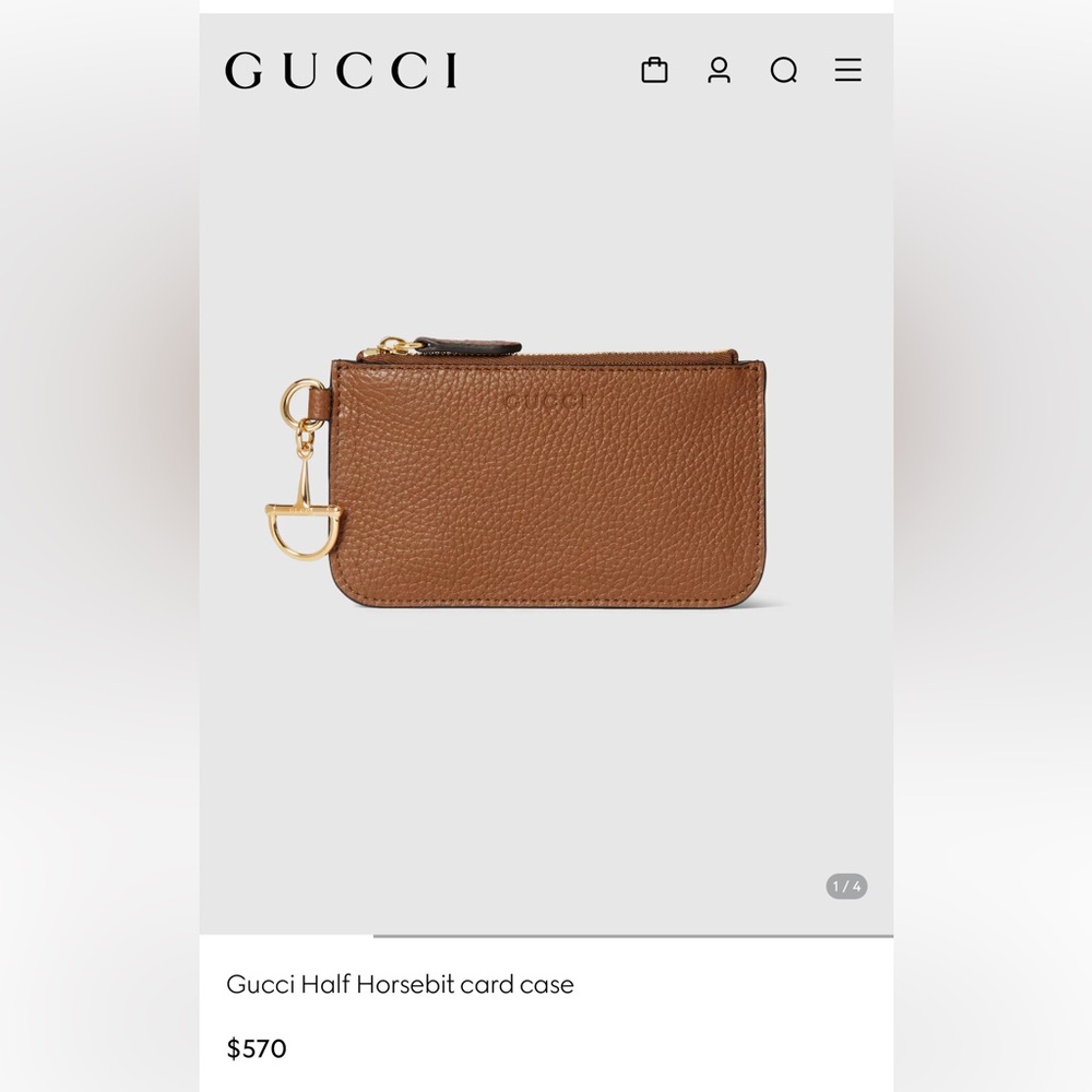 NEW NEVER USED Gucci Half Horsebit card case - Picture 4 of 4